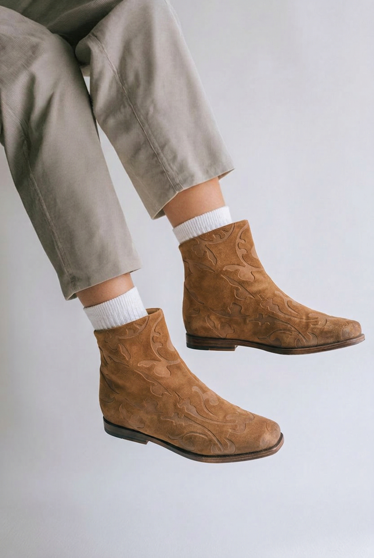 Papucei Embossed Leather Ankle Boot( Size 11)
