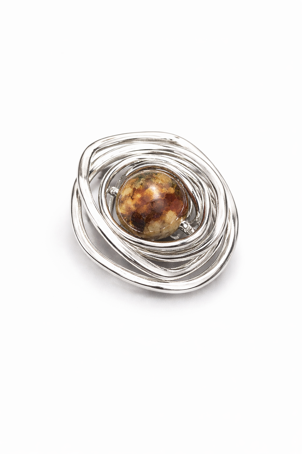 Sunstone Spiral Brooch