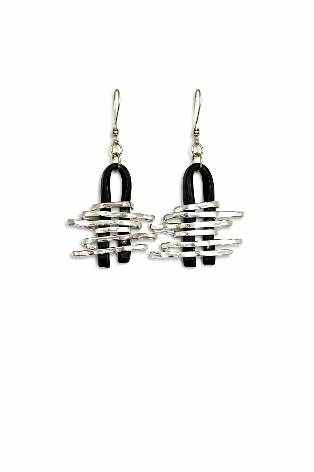 Silver Lattice Drop Earrings