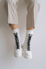 Papucei Zip Detail Platform Boots (Size 7)