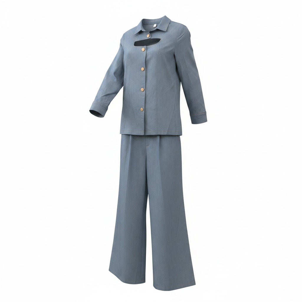 Koopros Blue Jean Two-Piece Set