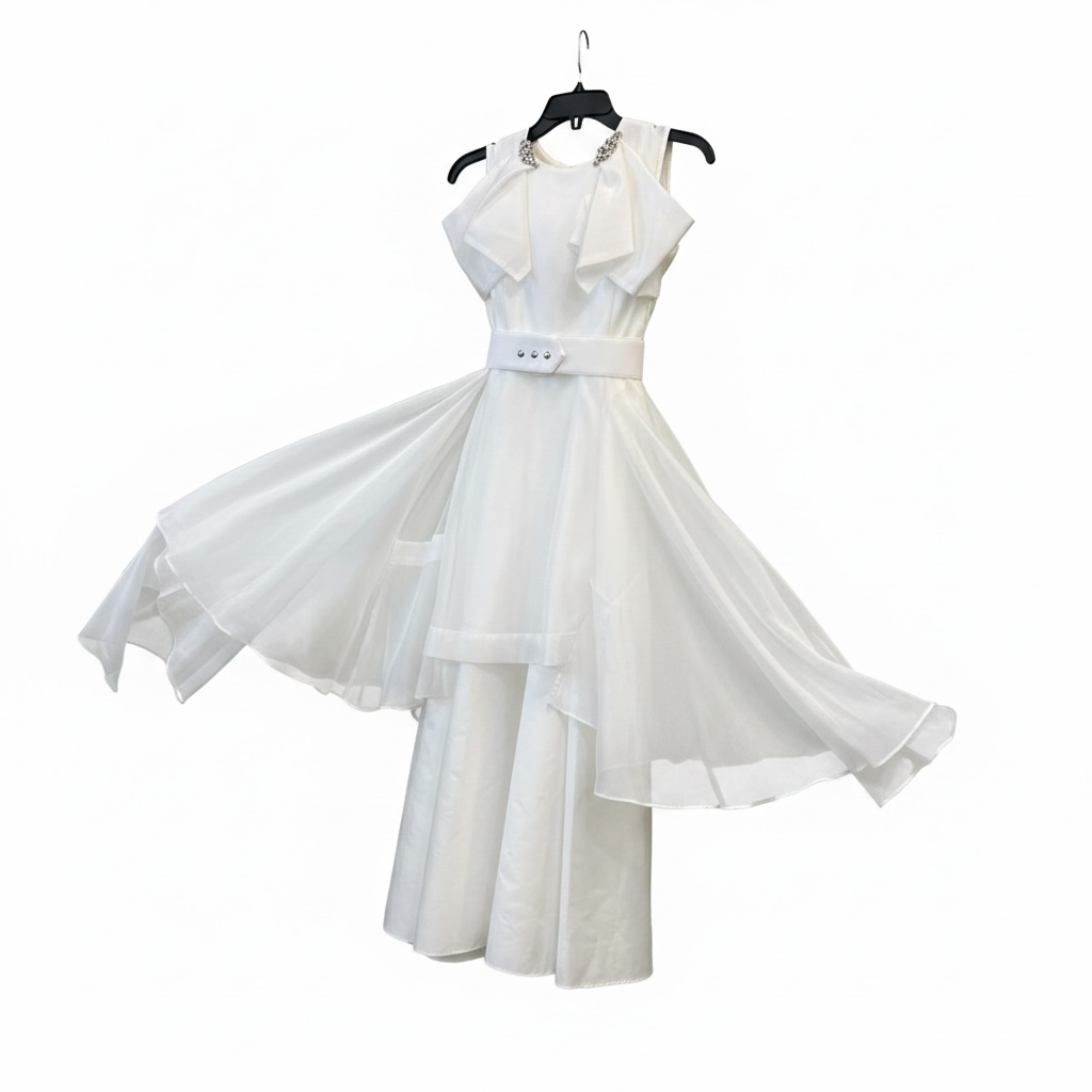 Love the Queen White Organza Party Dress