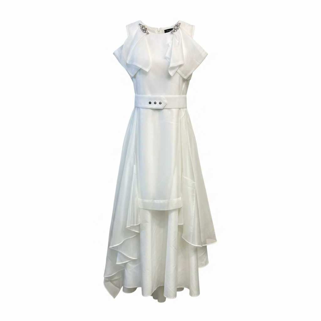 Love the Queen White Organza Party Dress