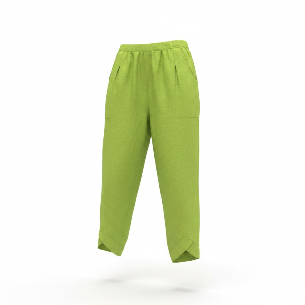 Transparente Chartreuse Green Linen Pants
