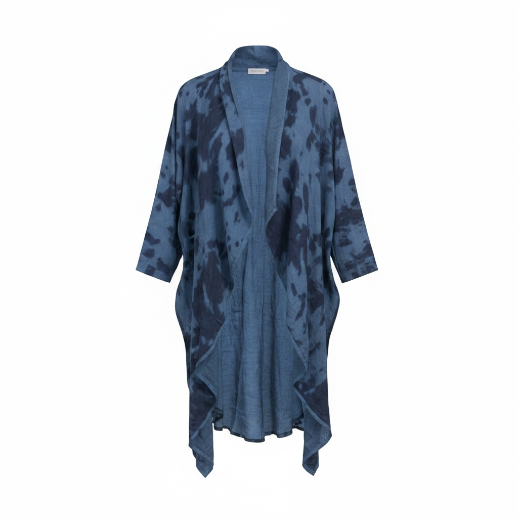 Transparente Blue Cow Print Duster Cardigan