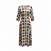 M Square Mosaic Print Midi Dress with Pockets
