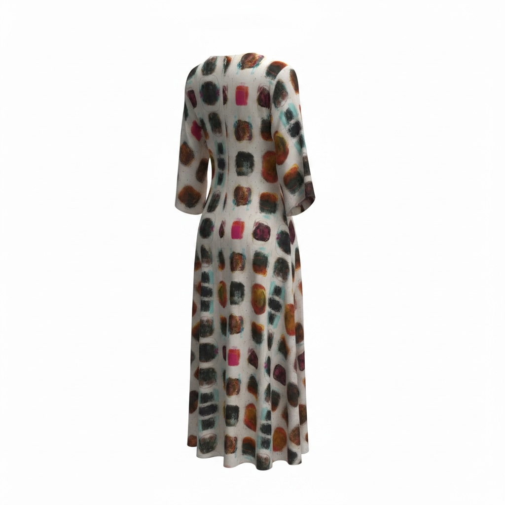 M Square Mosaic Print Midi Dress with Pockets