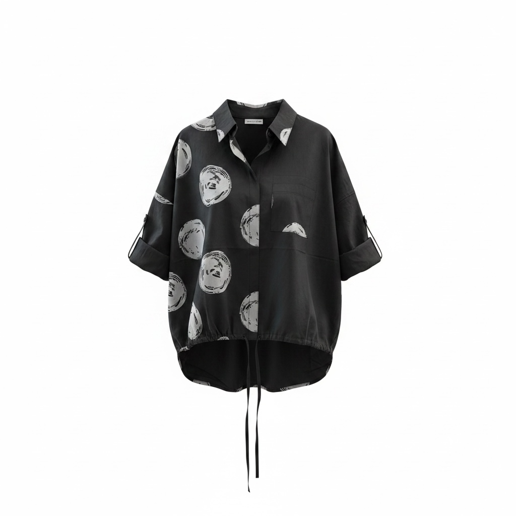 Simply Vanité Abstract Circle Print Crop Top