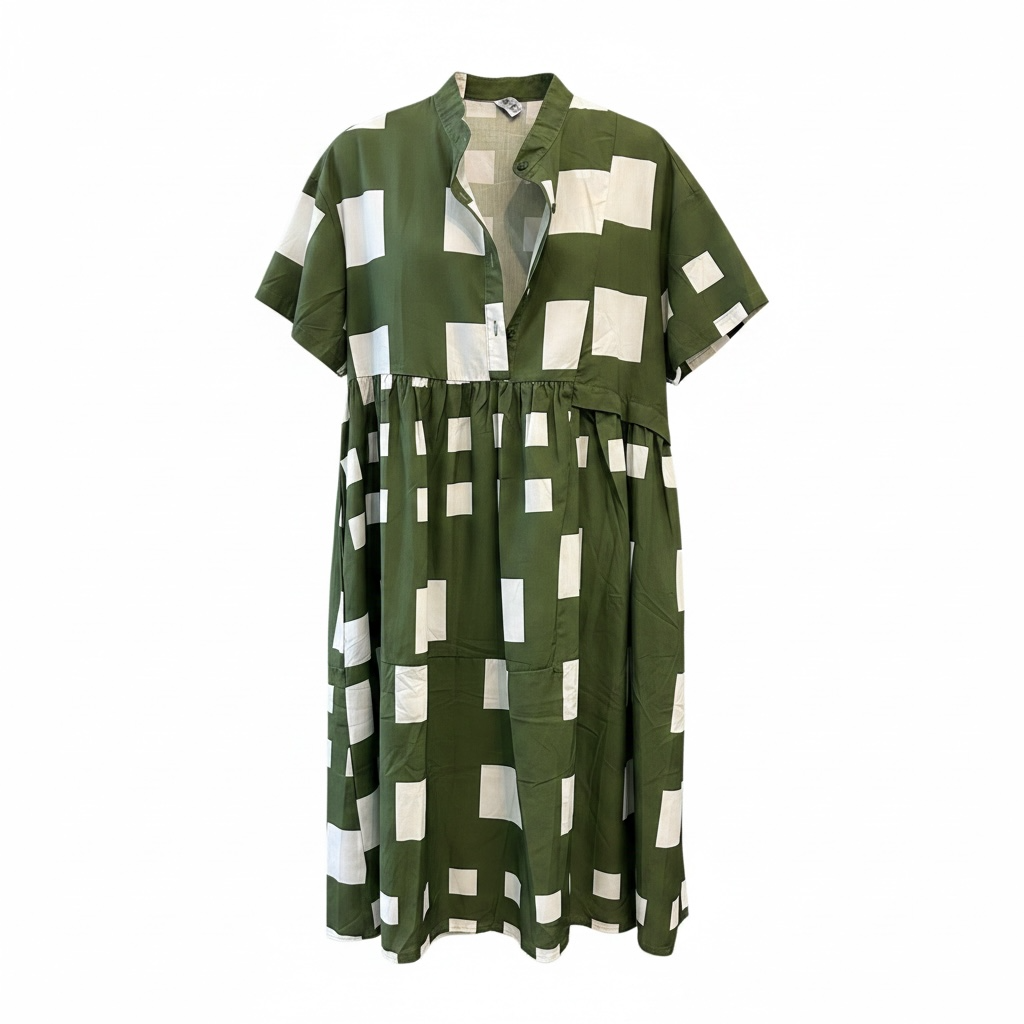 Simply Vanité Abstract Block Print Midi Dress