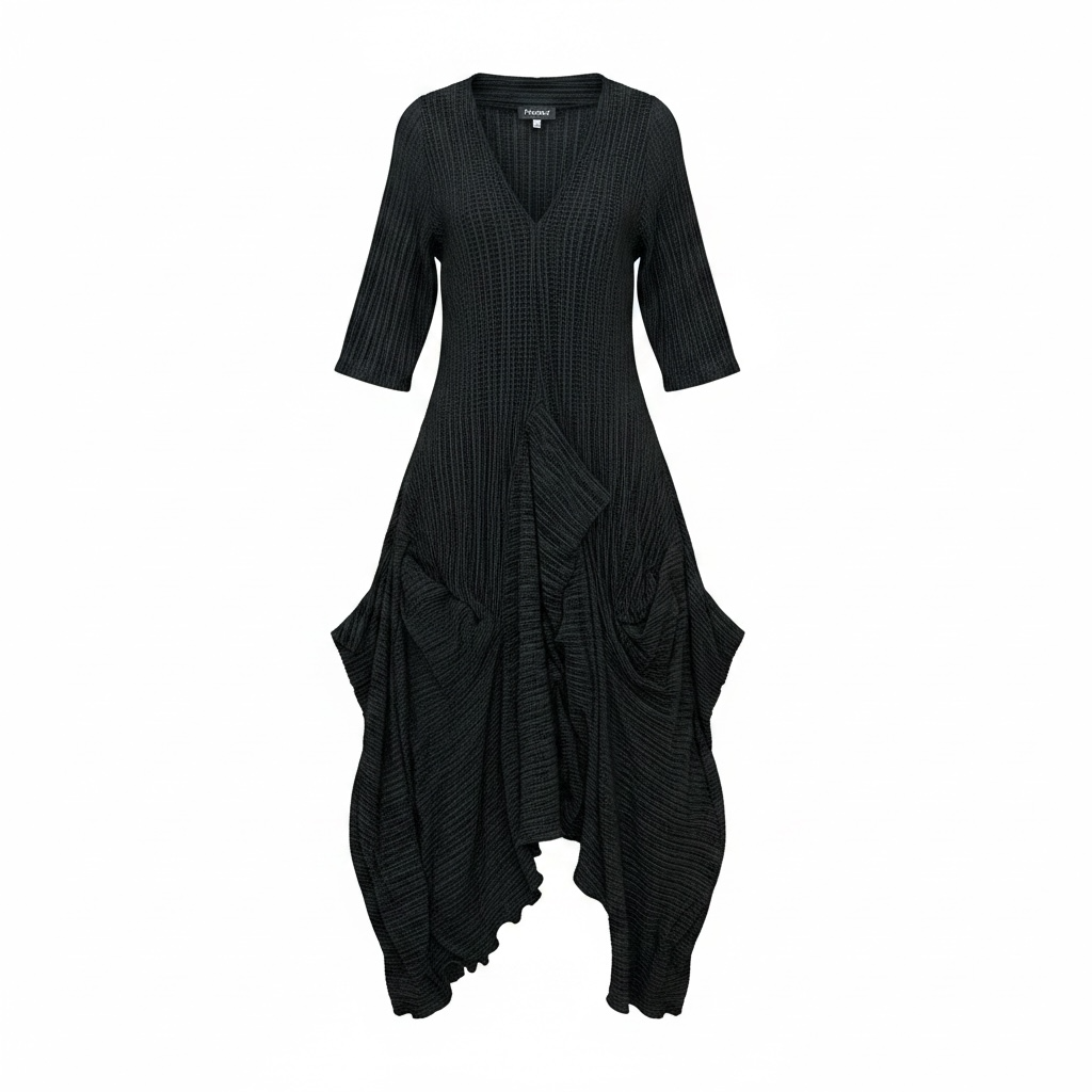 Hey Dari Textured Knit Waterfall Dress