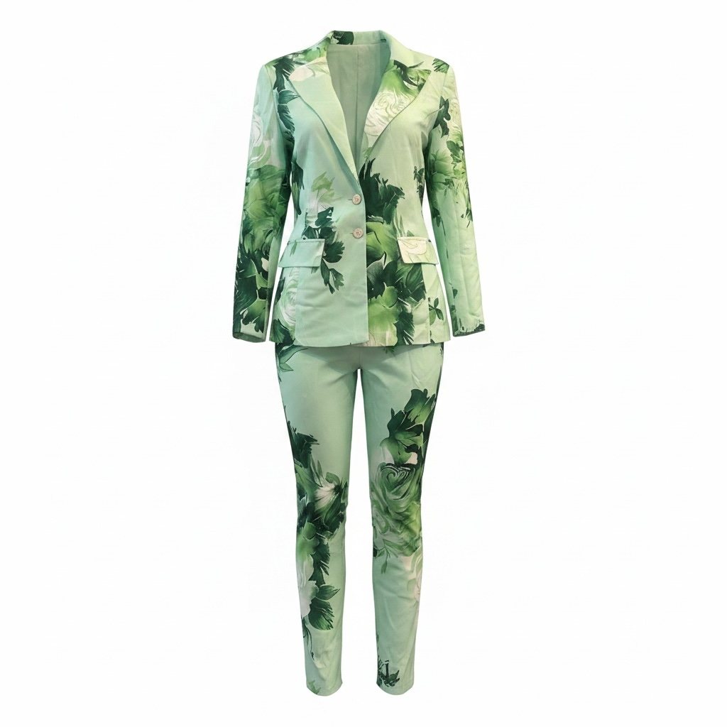 Emerald Bloom Two Piece Suit