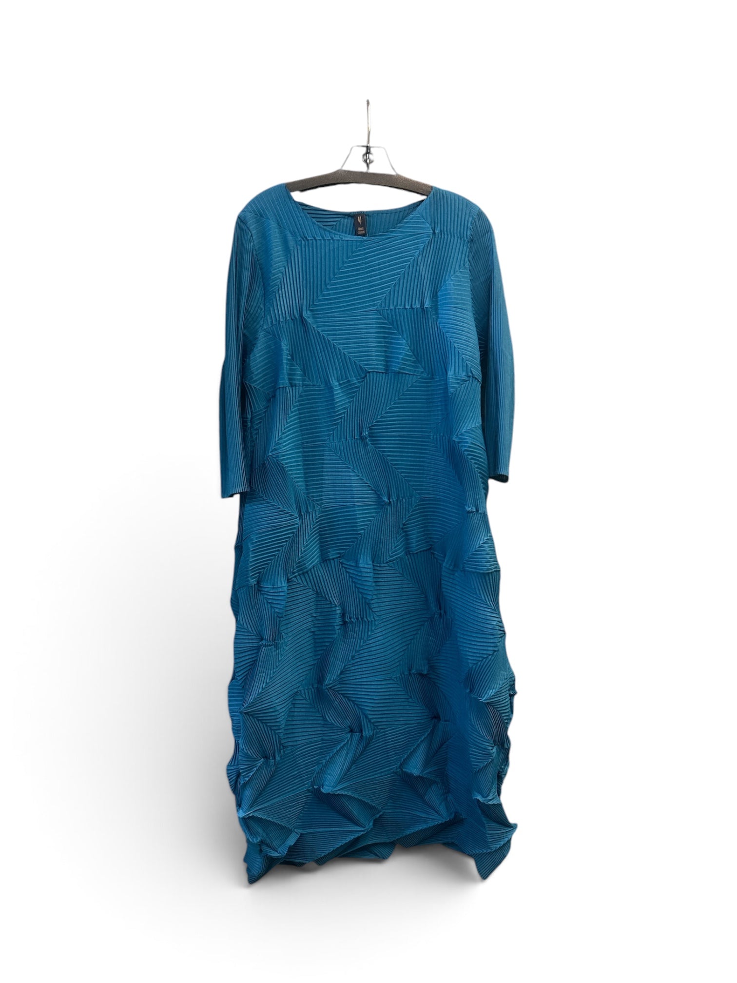 Teal Origami Pleat Dress