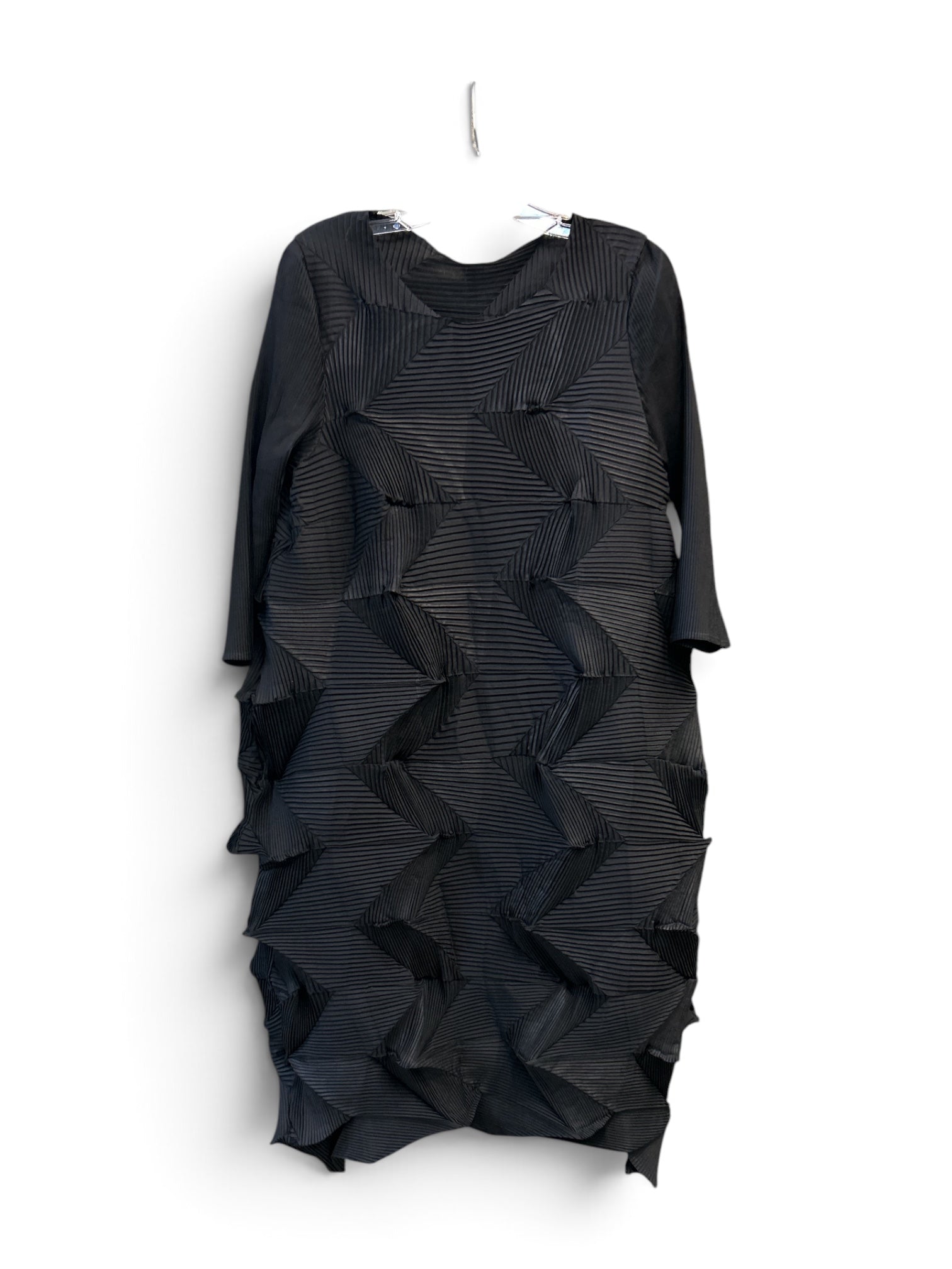 Black Simply Vanité Origami Pleat Dress