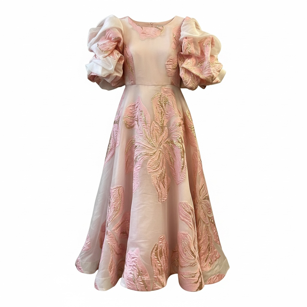 Donna Vinci Blossom Jacquard Gown
