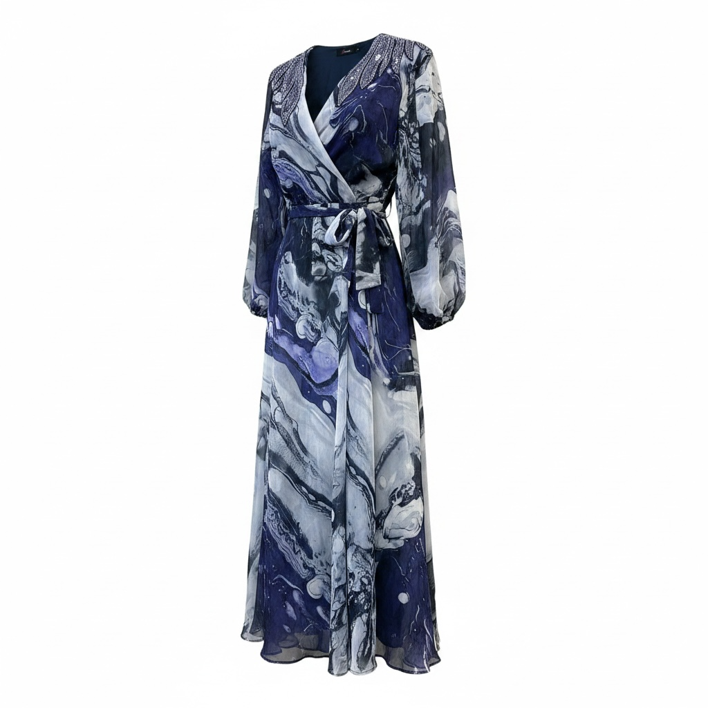Marble Sequin Gown