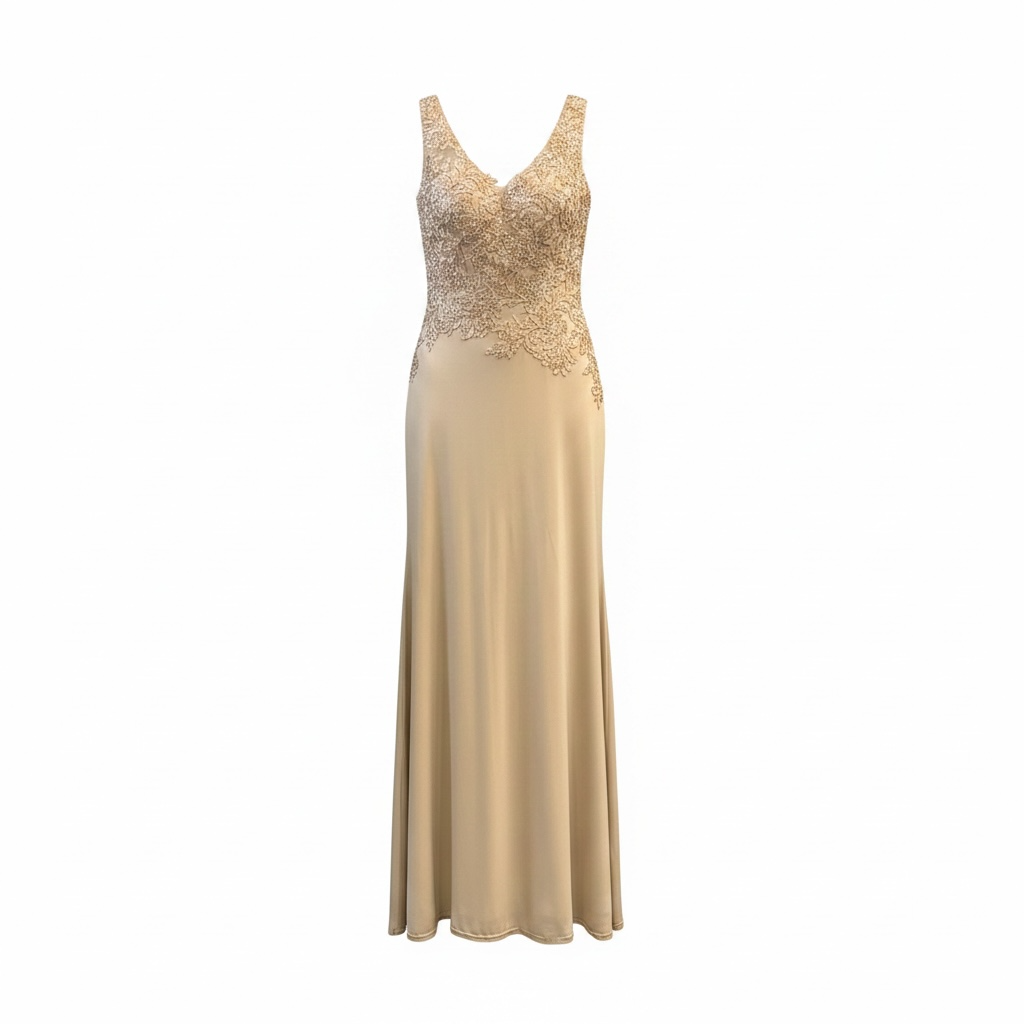 Anna Belle Champagne Lace Gown (with Wrap)