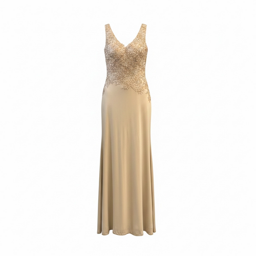 Anna Belle Champagne Lace Gown (with Wrap)