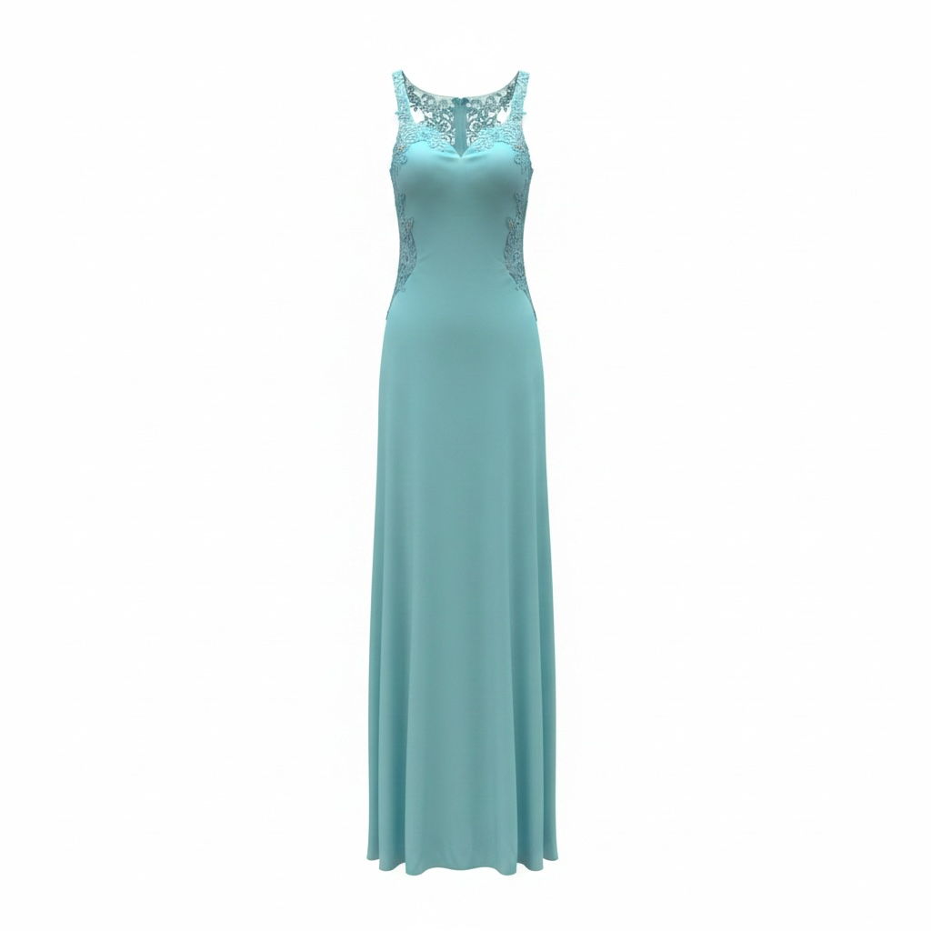 Aqua Lace Gown