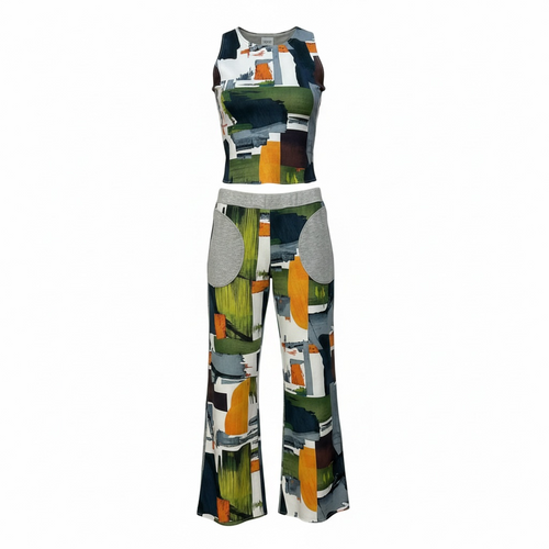 Abstract Print Two Piece Set (Reversible)