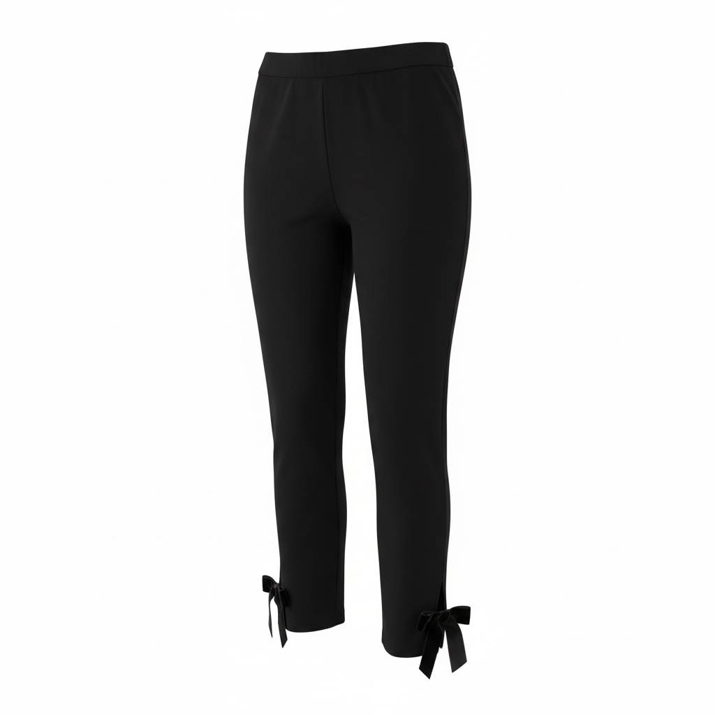 Black Bow Cuff Pants