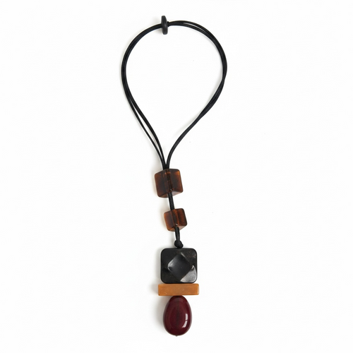 Amber Drop Pendant Necklace
